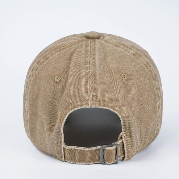 Unisex Washed-taupe Baseball Cap Cotton Fits Washed Denim Adjustable Hat - Picture 3 of 7